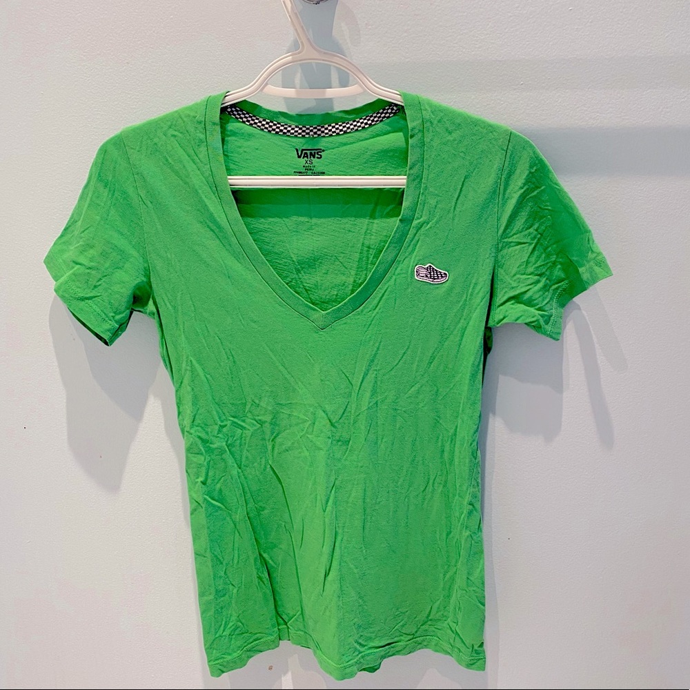 Vans โข Vivid green short sleeve shirt w vans patch - Picture 1 of 8